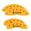 Picture of MGP 4 Caliper Covers Engraved Front Cursive-Cadillac Engraved Rear CTS Yellow finish black ch