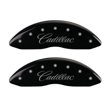 Picture of MGP 4 Caliper Covers Engraved Front Cursive-Cadillac Engraved Rear CTS4 Black finish silver ch