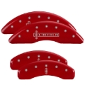 Picture of MGP 4 Caliper Covers Engraved Front Cursive-Cadillac Engraved Rear CTS Red finish silver ch