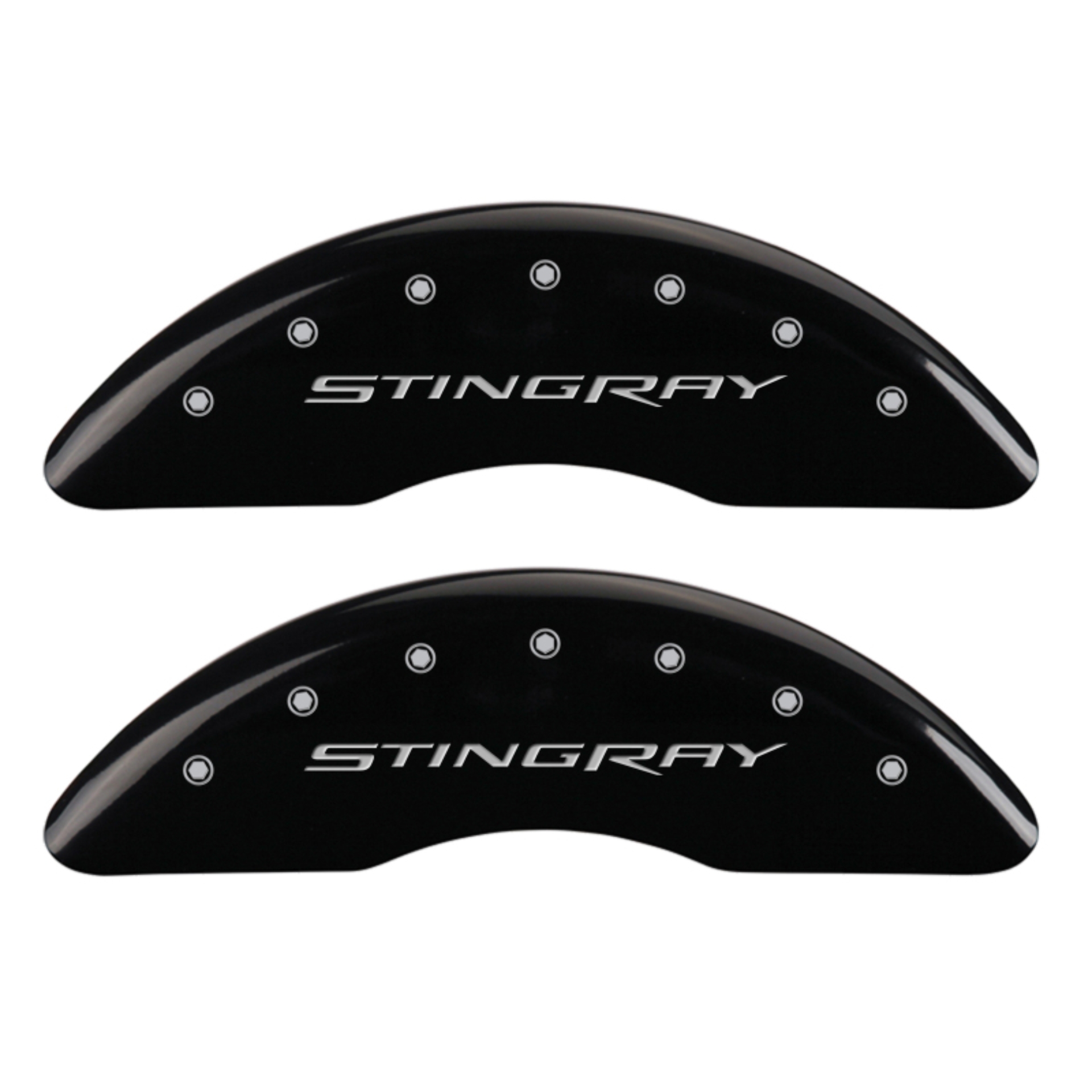 Picture of MGP 4 Caliper Covers Engraved Front & Rear Stingray Black finish silver ch