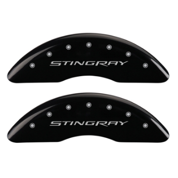 Picture of MGP 4 Caliper Covers Engraved Front & Rear Stingray Black finish silver ch