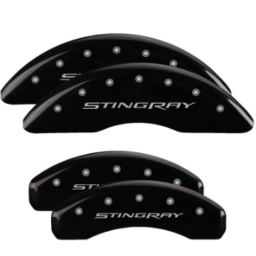 Picture of MGP 4 Caliper Covers Engraved Front & Rear Stingray Black finish silver ch