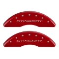 Picture of MGP 4 Caliper Covers Engraved Front & Rear Stingray Red finish silver ch