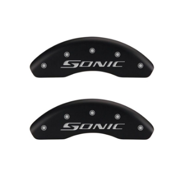 Picture of MGP 4 Caliper Covers Engraved Front & Rear MGP Red finish silver ch