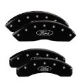 Picture of MGP 4 Caliper Covers Engraved Front & Rear Oval logo-Ford Black finish silver ch