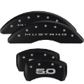 Picture of MGP 4 Caliper Covers Engraved Front 2015-Mustang Engraved Rear 2015-37 Black finish silver ch