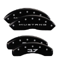 Picture of MGP 4 Caliper Covers Engraved Front 2015-Mustang Engraved Rear 2015-37 Black finish silver ch