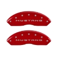 Picture of MGP 4 Caliper Covers Engraved Front 2015-Mustang Engraved Rear 2015-37 Red finish silver ch