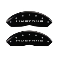 Picture of MGP 4 Caliper Covers Engraved Front 2015-Mustang Engraved Rear 2015-Bar & Pony Black finish slvr ch