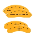 Picture of MGP 4 Caliper Covers Engraved Front 2015-Mustang Engraved Rear 2015-Bar & Pony ylw finish black ch