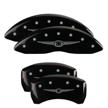 Picture of MGP 4 Caliper Covers Engraved Front & Rear MGP Black finish silver ch