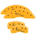 Picture of MGP 4 Caliper Covers Engraved Front & Rear Acura Yellow finish black ch