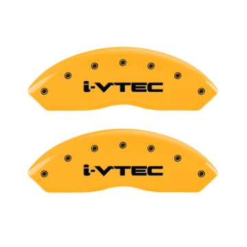 Picture of MGP 4 Caliper Covers Engraved Front & Rear i-Vtec Yellow finish black ch