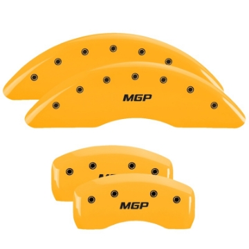 Picture of MGP 4 Caliper Covers Engraved Front & Rear i-Vtec Yellow finish black ch