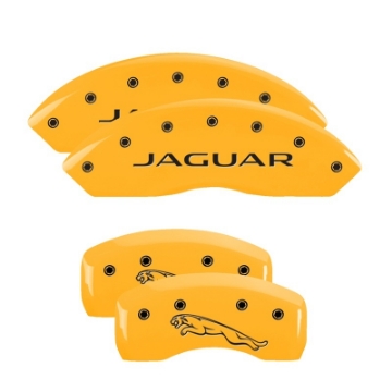 Picture of MGP 4 Caliper Covers Engraved Front & Rear MGP Yellow finish black ch