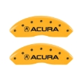 Picture of MGP 4 Caliper Covers Engraved Front Acura Engraved Rear TLX Yellow finish black ch