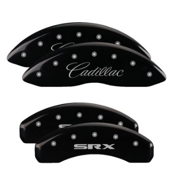 Picture of MGP 4 Caliper Covers Engraved Front & Rear GMC Black finish silver ch