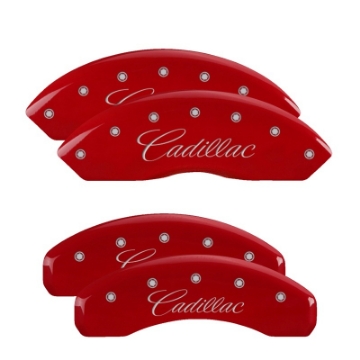 Picture of MGP 4 Caliper Covers Engraved Front & Rear MGP Red finish silver ch