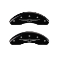 Picture of MGP 4 Caliper Covers Engraved Front & Rear Style 1-Chrysler Wing Black finish silver ch