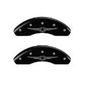 Picture of MGP 4 Caliper Covers Engraved Front & Rear Style 1-Chrysler Wing Black finish silver ch