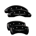 Picture of MGP 4 Caliper Covers Engraved Front & Rear Style 1-Chrysler Wing Black finish silver ch