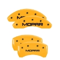 Picture of MGP 4 Caliper Covers Engraved Front & Rear MOPAR Yellow finish black ch