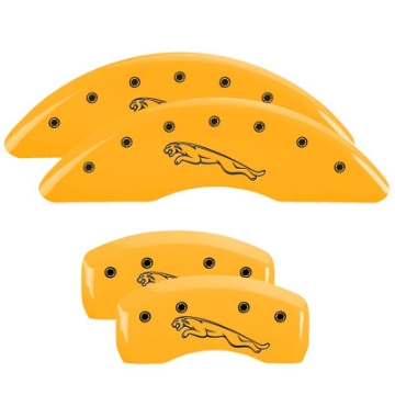 Picture of MGP 4 Caliper Covers Engraved Front & Rear MGP Yellow finish black ch