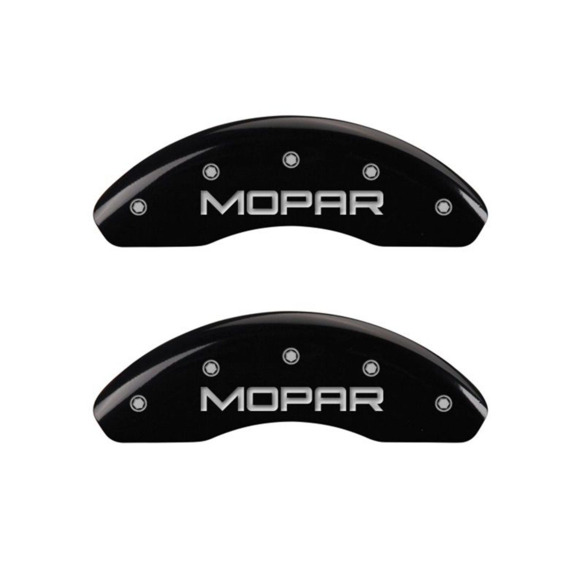 Picture of MGP 4 Caliper Covers Engraved Front & Rear MOPAR Black finish silver ch