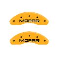 Picture of MGP 4 Caliper Covers Engraved Front & Rear MOPAR Yellow finish black ch