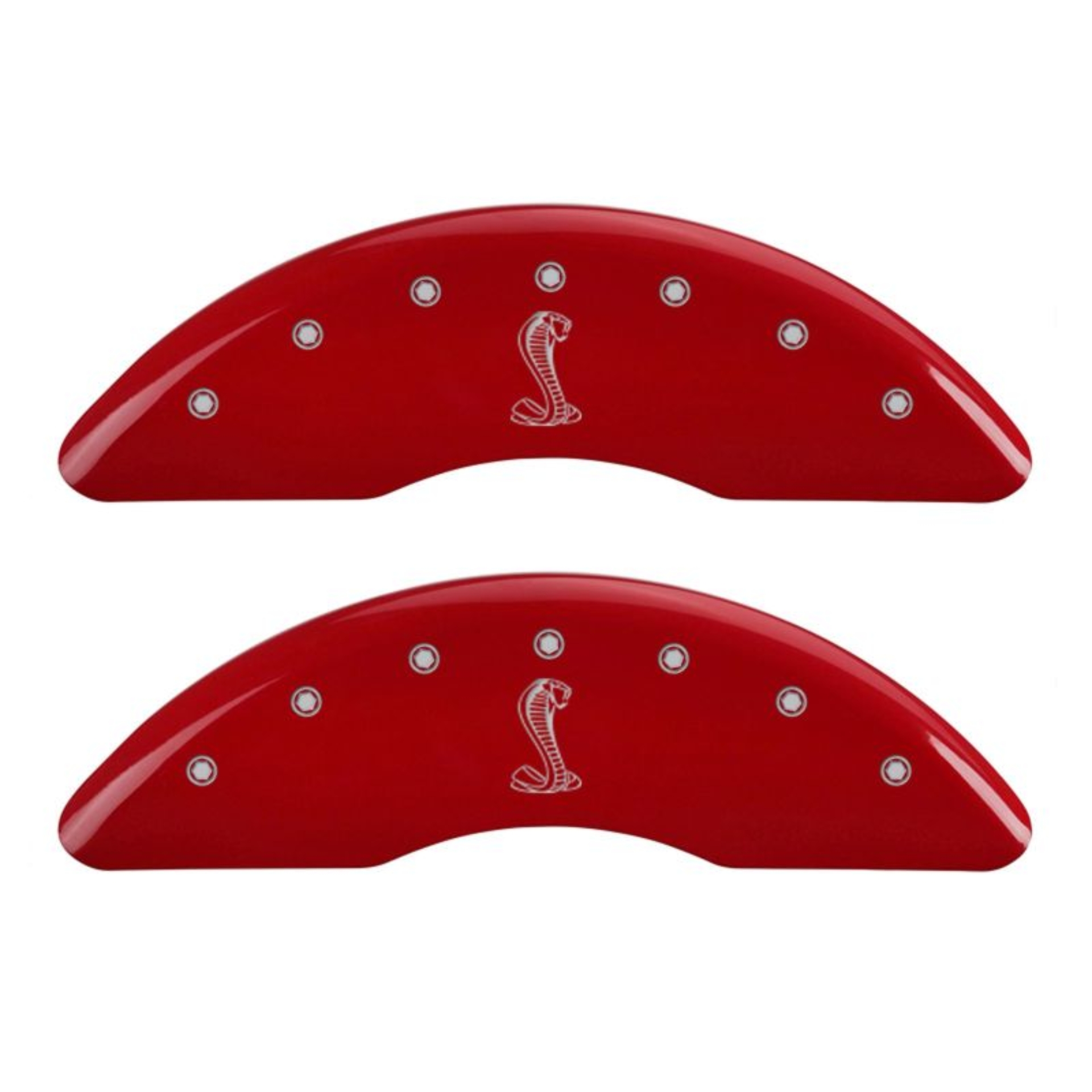 Picture of MGP 4 Caliper Covers Engraved Front & Rear Tiffany Snake Red finish silver ch