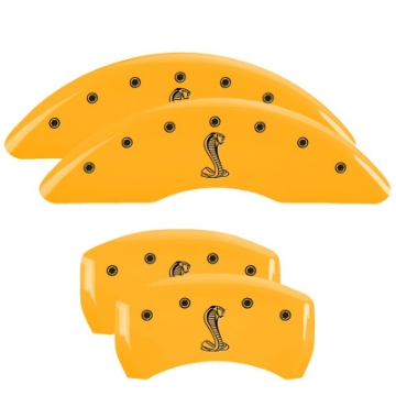 Picture of MGP 4 Caliper Covers Engraved Front & Rear Tiffany Snake Yellow finish black ch