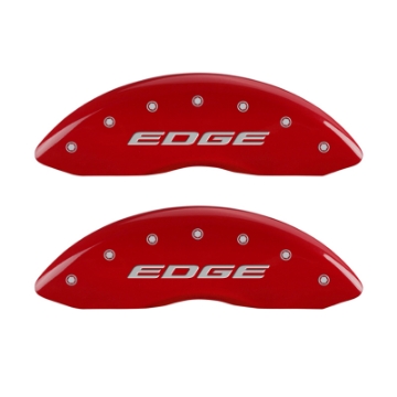 Picture of MGP 4 Caliper Covers Engraved Front & Rear EDGE-2015 Red finish silver ch