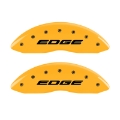 Picture of MGP 4 Caliper Covers Engraved Front & Rear EDGE-2015 Yellow finish black ch