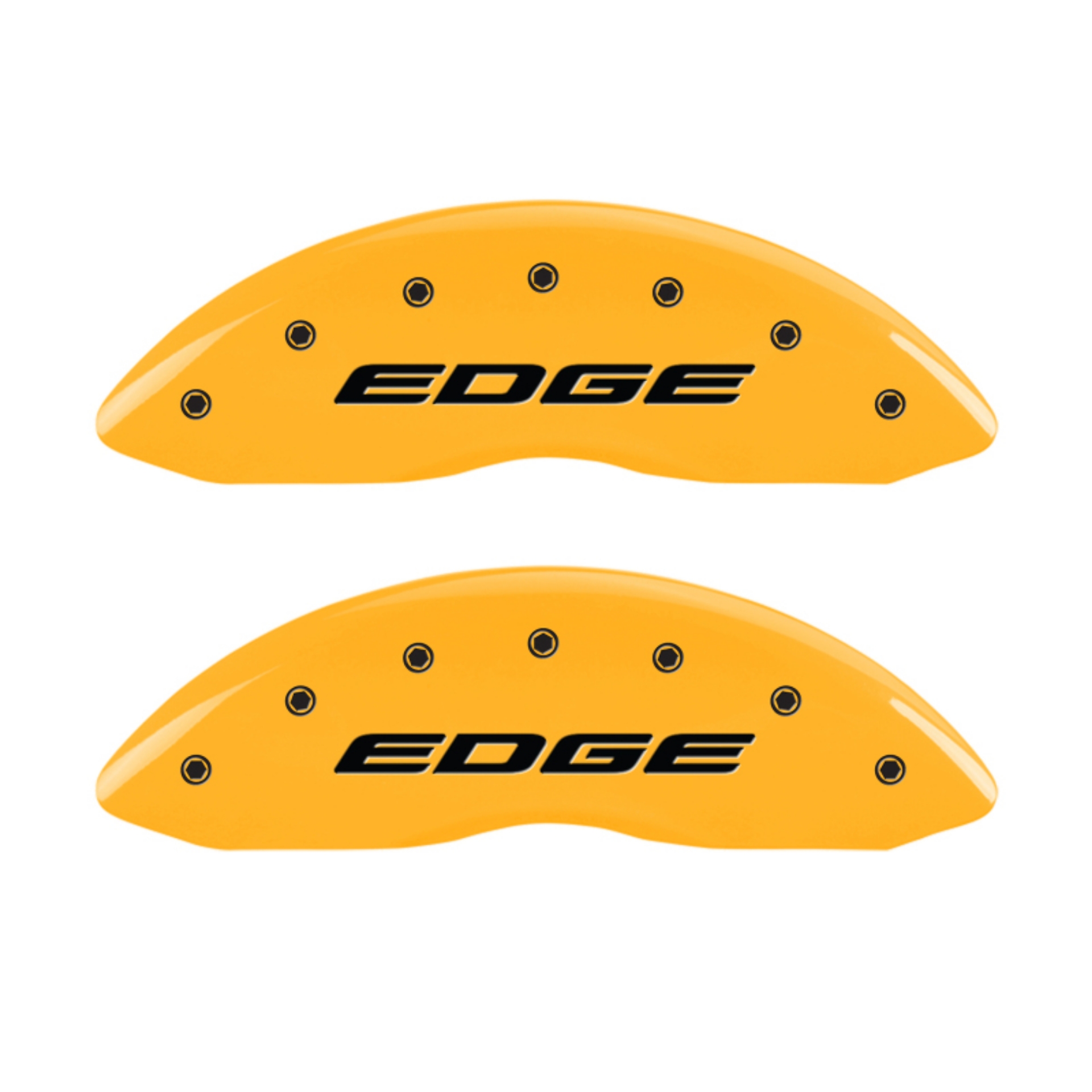 Picture of MGP 4 Caliper Covers Engraved Front & Rear EDGE-2015 Yellow finish black ch