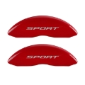 Picture of MGP 4 Caliper Covers Engraved Front & Rear No Bolts-Sport 2015 Red finish silver ch