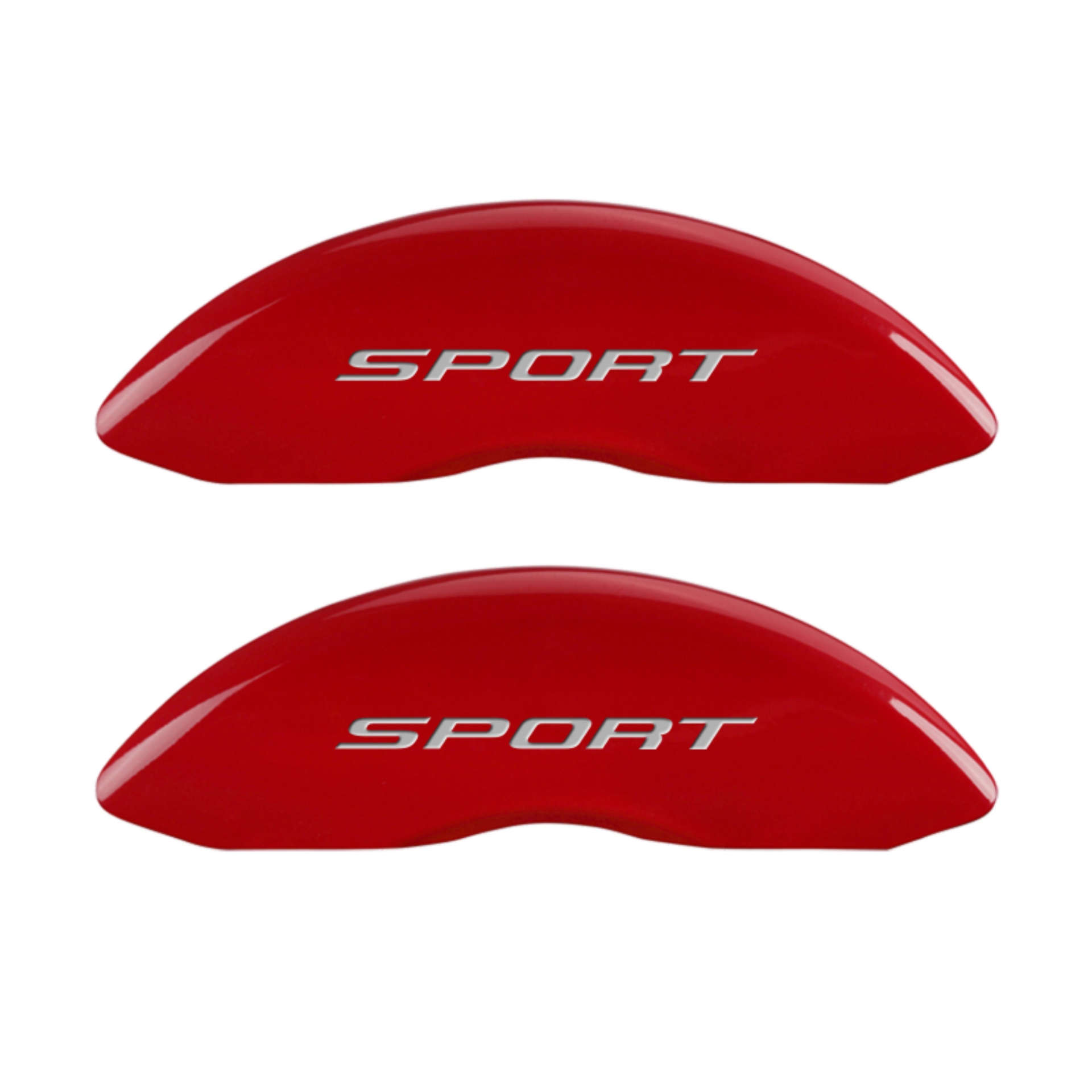 Picture of MGP 4 Caliper Covers Engraved Front & Rear No Bolts-Sport 2015 Red finish silver ch