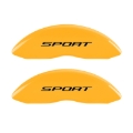 Picture of MGP 4 Caliper Covers Engraved Front & Rear No Bolts-Sport 2015 Yellow finish black ch