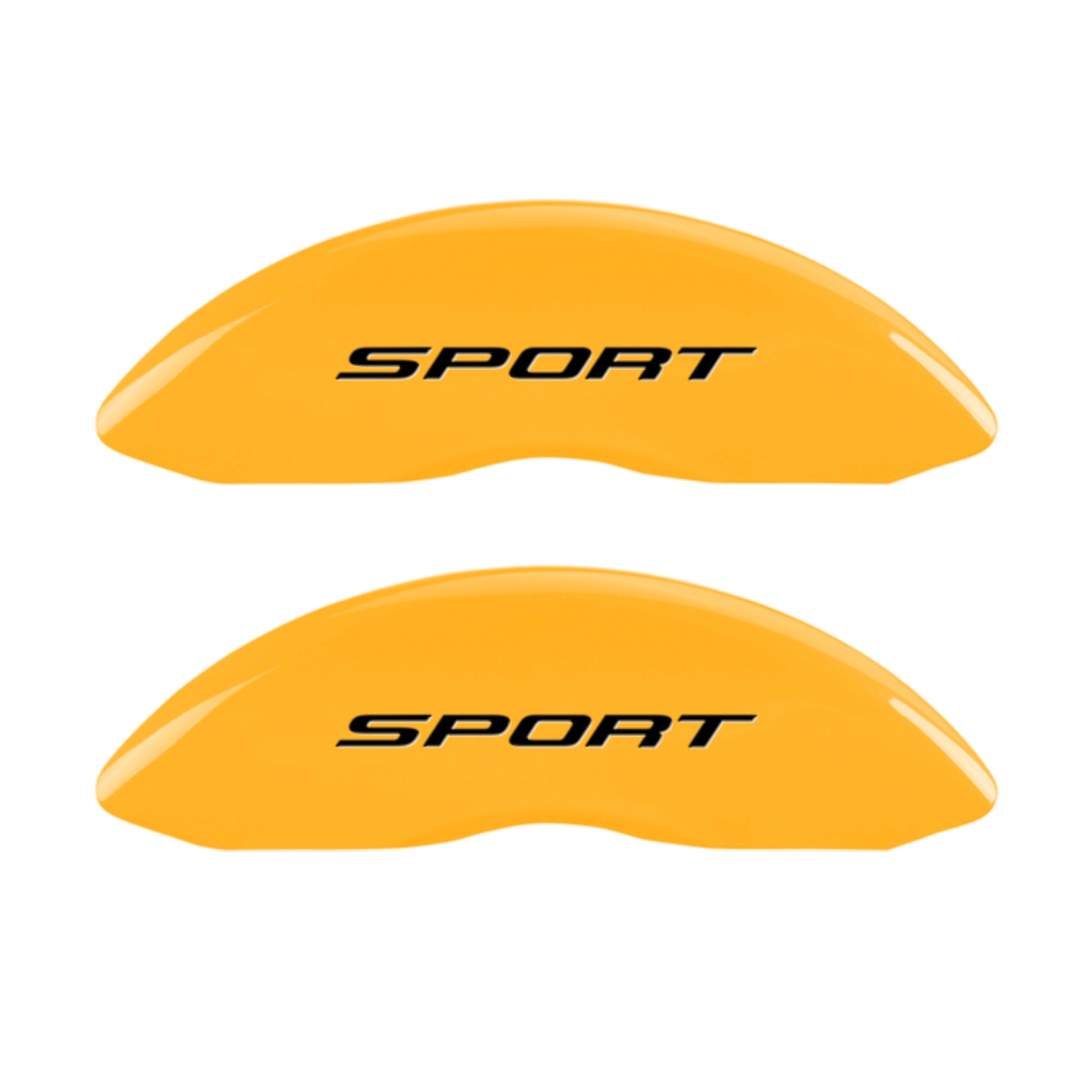 Picture of MGP 4 Caliper Covers Engraved Front & Rear No Bolts-Sport 2015 Yellow finish black ch