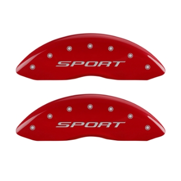 Picture of MGP 4 Caliper Covers Engraved front & Rear 2015-Sport Red finish silver ch