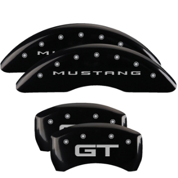 Picture of MGP 4 Caliper Covers Engraved Front 2015-Mustang Engraved Rear 2015-GT Black finish silver ch