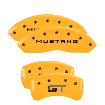 Picture of MGP 4 Caliper Covers Engraved Front 2015-Mustang Engraved Rear 2015-GT Red finish silver ch