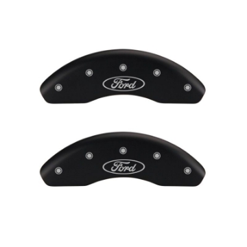 Picture of MGP 4 Caliper Covers Engraved Front 2015-Mustang Engraved Rear 2015-Bar & Pony Black fnsh silver ch