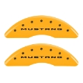 Picture of MGP 4 Caliper Covers Engraved Front 2015-Mustang Engraved Rear 2015-Bar & Pony Yellow fnsh black ch