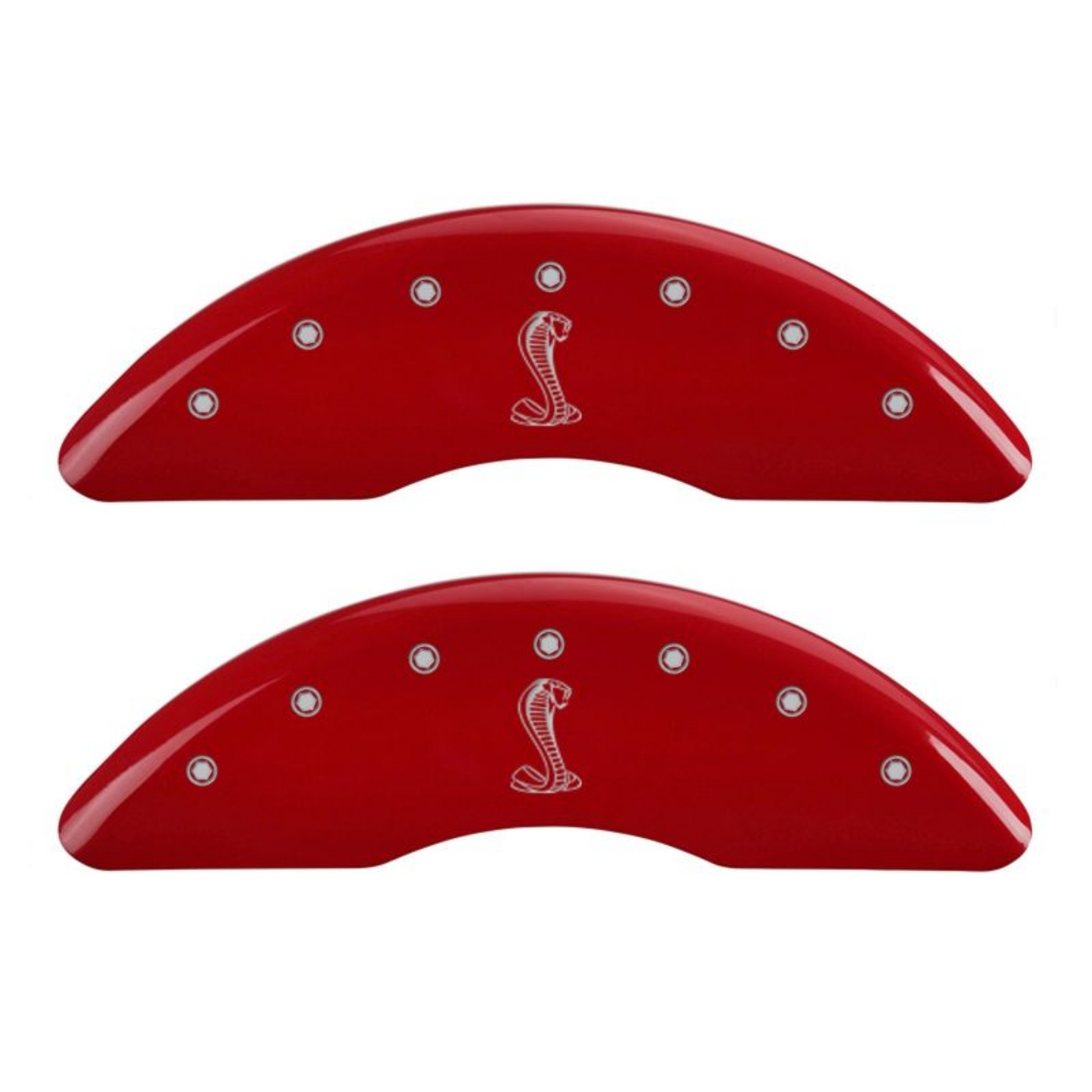 Picture of MGP 4 Caliper Covers Engraved Front & Rear Tiffany Snake Red finish silver ch