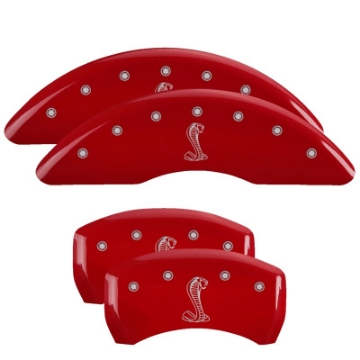 Picture of MGP 4 Caliper Covers Engraved Front & Rear Tiffany Snake Red finish silver ch
