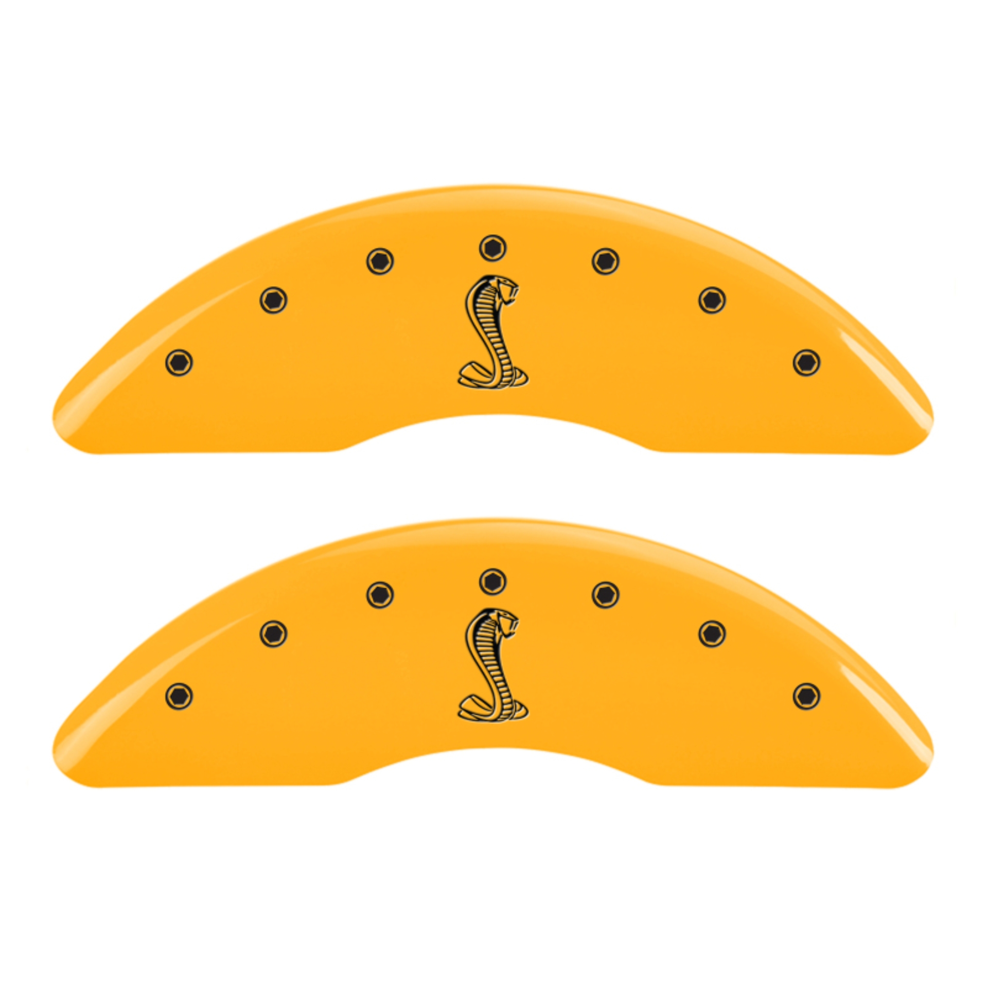 Picture of MGP 4 Caliper Covers Engraved Front & Rear Tiffany Snake Yellow finish black ch