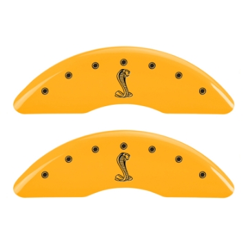 Picture of MGP 4 Caliper Covers Engraved Front & Rear Tiffany Snake Yellow finish black ch
