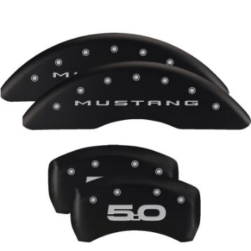 Picture of MGP Rear set 2 Caliper Covers Engraved Rear 2015-Bar & Pony Black finish silver ch