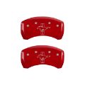 Picture of MGP Rear set 2 Caliper Covers Engraved Rear 2015-Bar & Pony Red finish silver ch