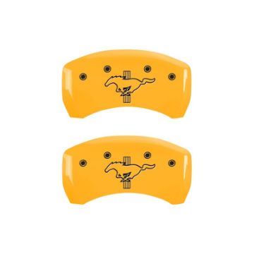 Picture of MGP Rear set 2 Caliper Covers Engraved Rear 2015-Bar & Pony Yellow finish black ch